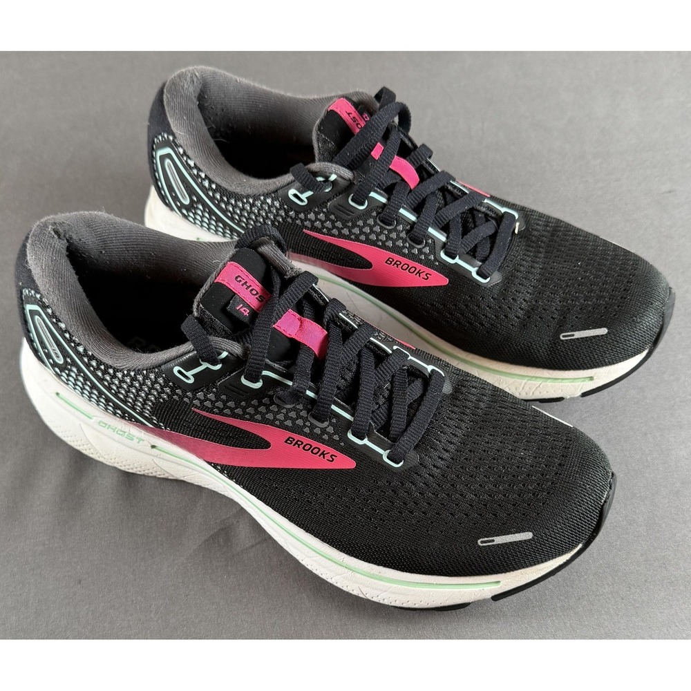 Brooks Shoes Womens Size 9.5 Black Ghost 14 Mesh Running Sneakers Athletic